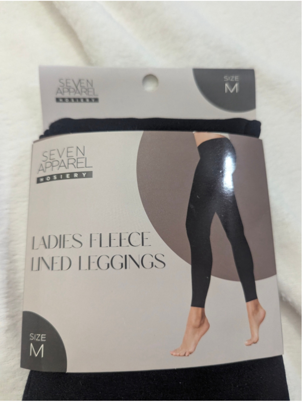 Seven Apparel NWT Ladies Fleece Lined Leggings Black Size Medium - Picture 2 of 4